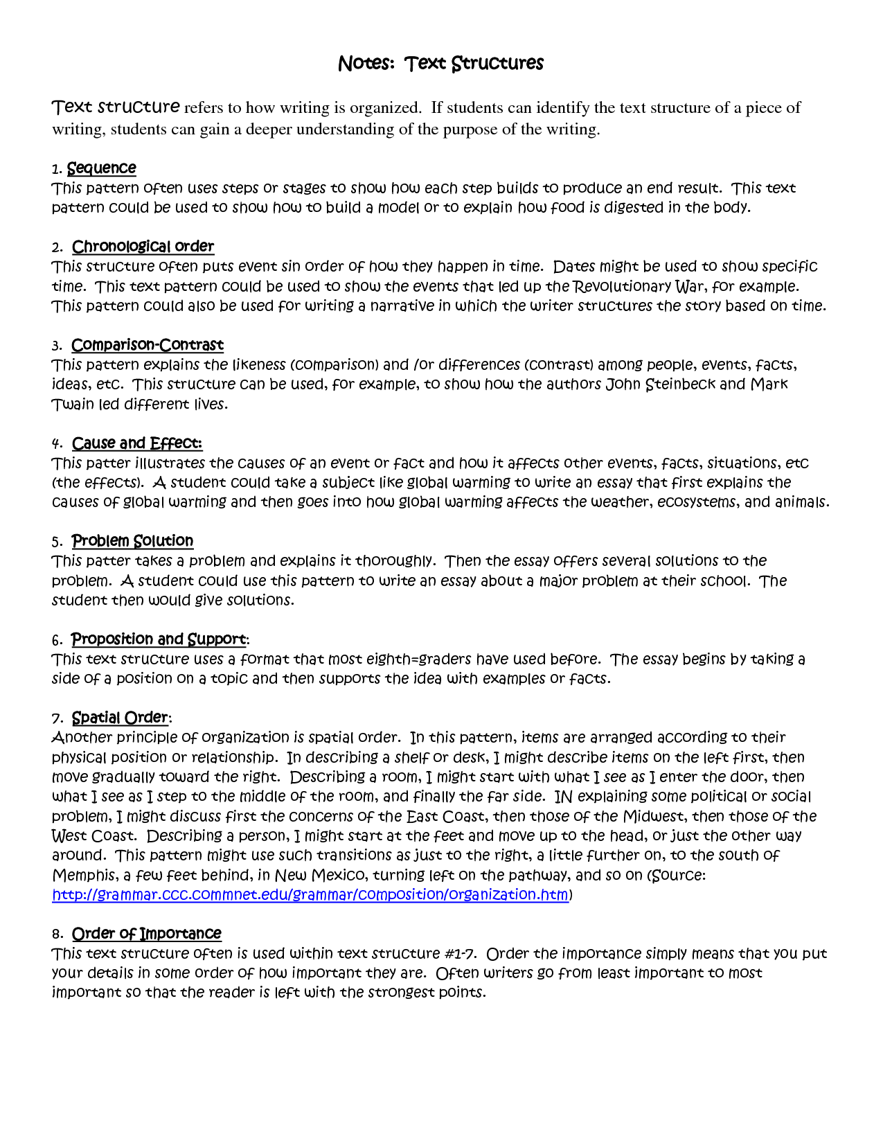 Text Structure Worksheet 4th Grade