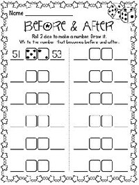 Dice One More 1 Less Worksheet
