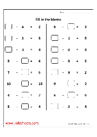 First Grade Missing Number Worksheets