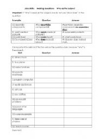 Job-Skills Printable Worksheets