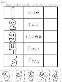 Number for Pre-K Homework Sheets