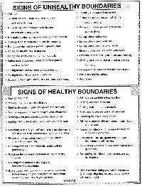 Unhealthy Boundaries Worksheet