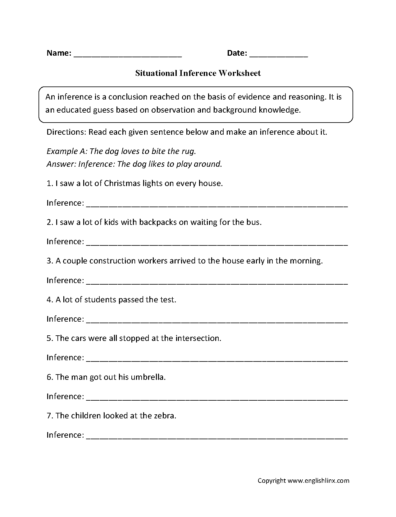 2nd Grade Inference Worksheets