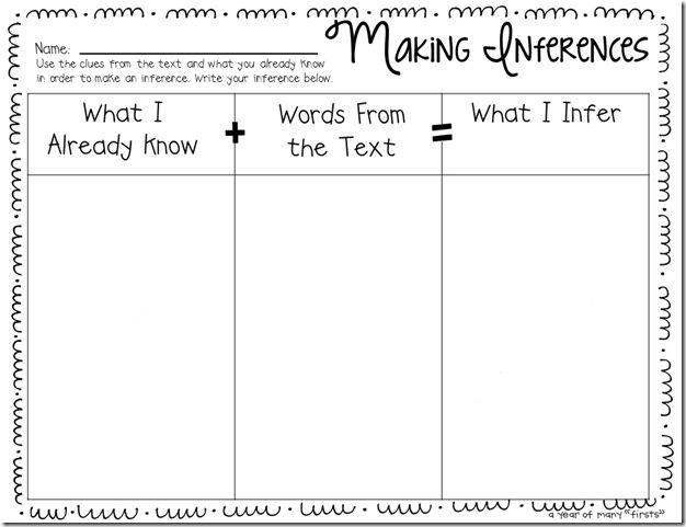 5th Grade Inference Graphic Organizer