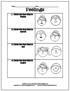 Feelings and Emotions Worksheets