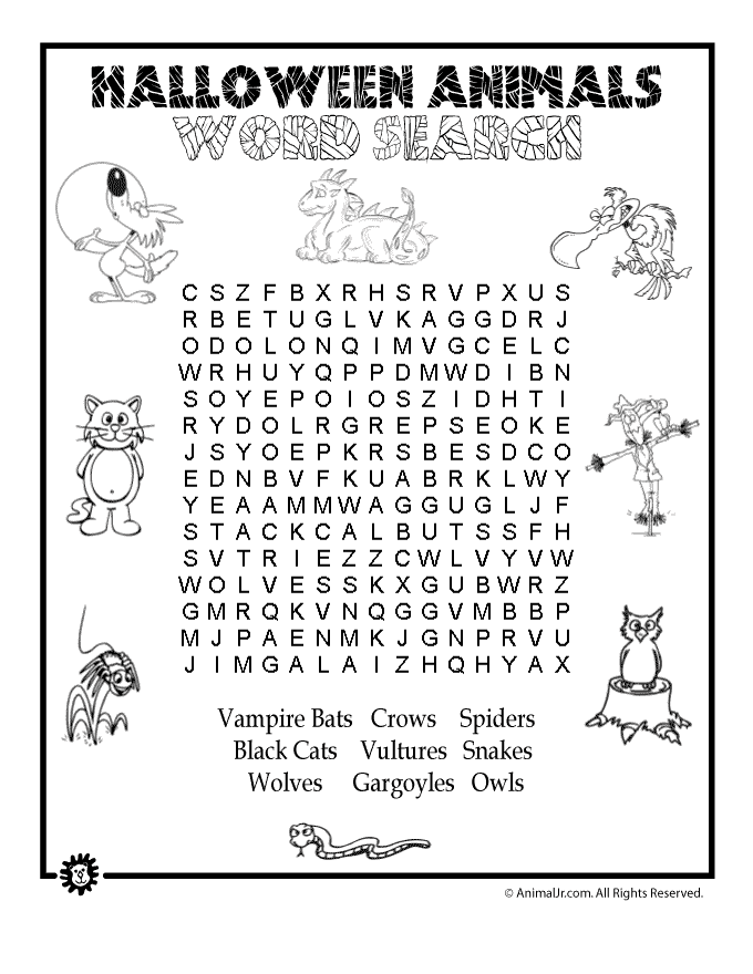  Printable Halloween Word Search Puzzles