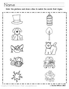 Kindergarten Rhyming Worksheets