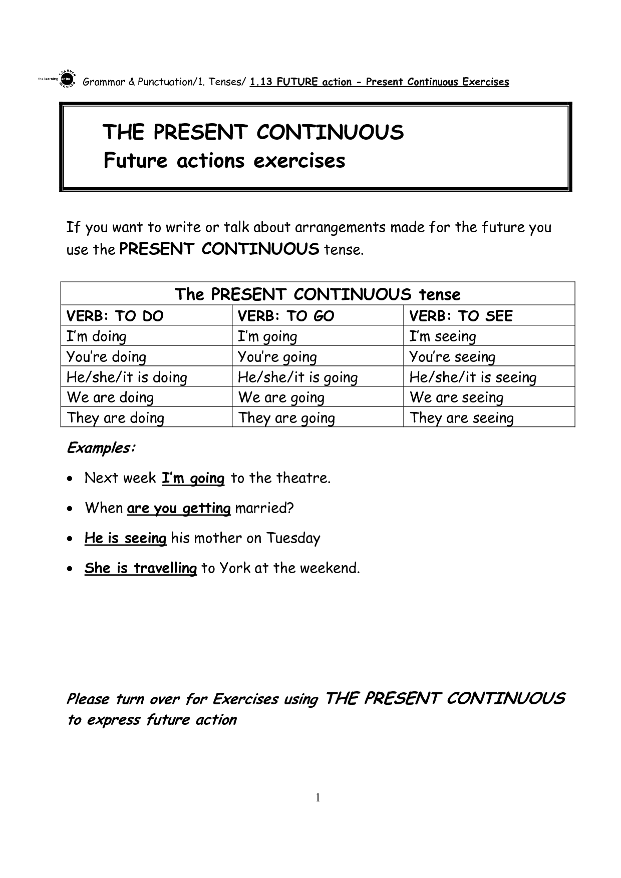 Present And Present Continuous Tense Exercises