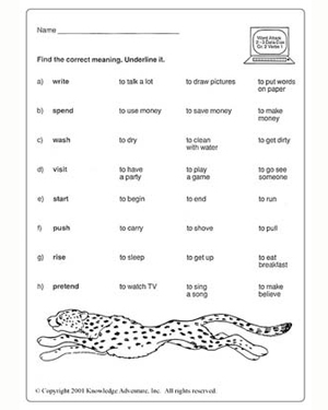 Printable Verbs Worksheets 4th Grade