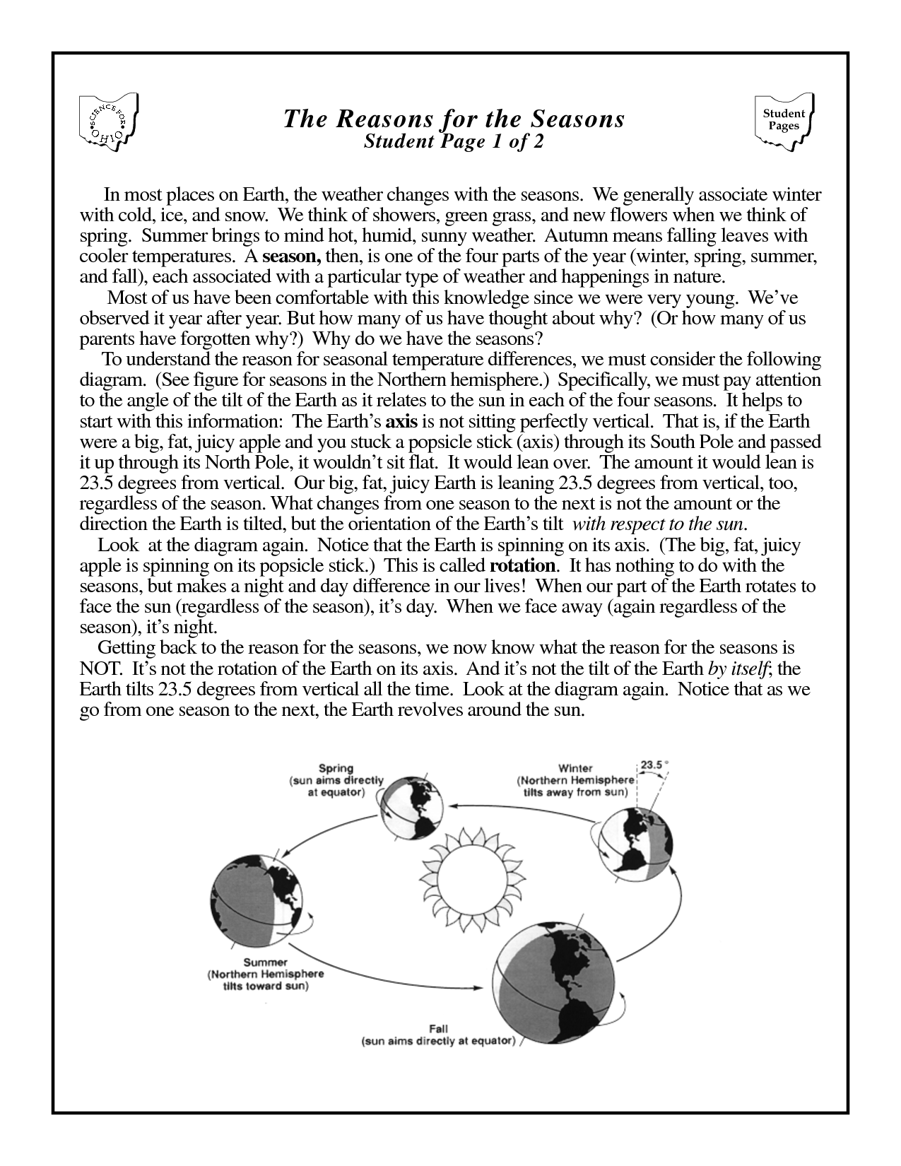 14 Best Images of Earth's Revolution Worksheet - 6th Grade Rocks and