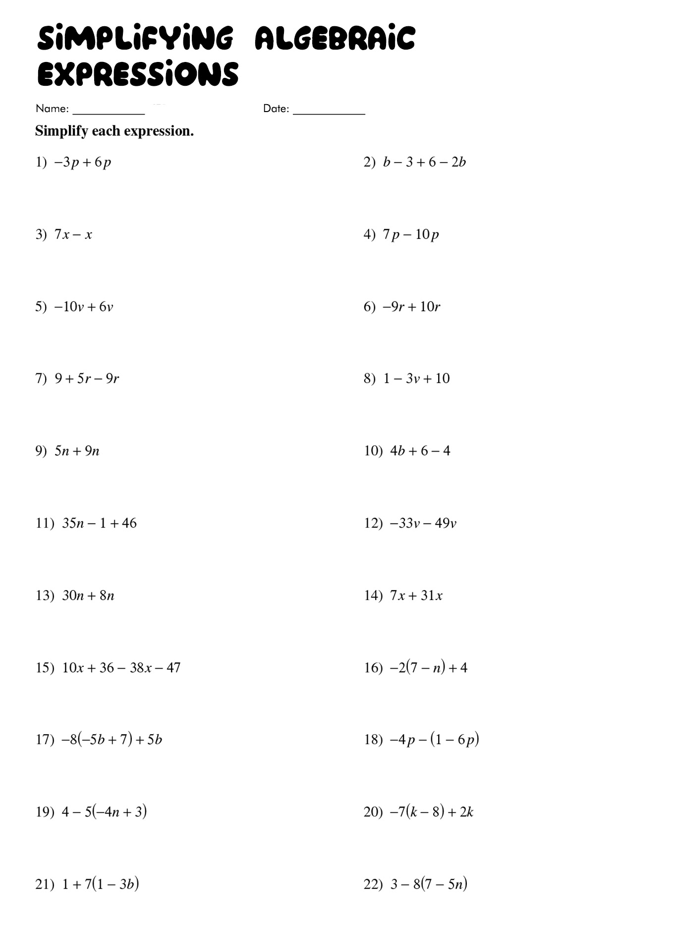 17 Best Images of Simplifying Algebra Worksheets - Simplifying Radicals