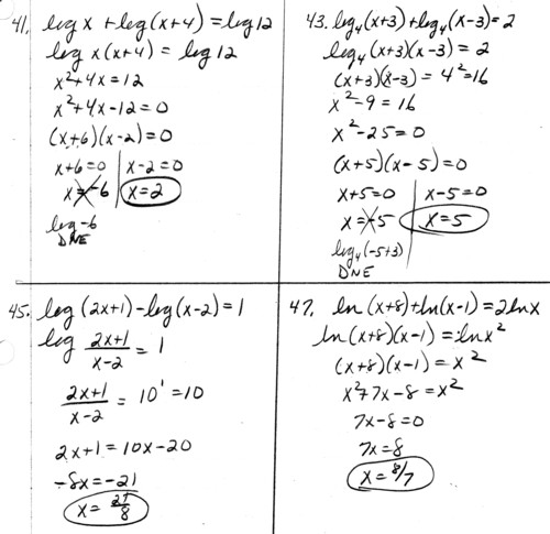 Logarithmic Equations Worksheet With Answers