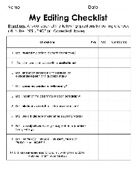 5th Grade Editing Checklist