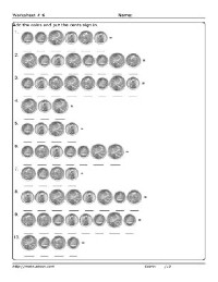 Canadian Coin Worksheets