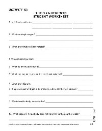 Nutrition Worksheets for High School Students