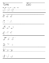 Printable Cursive Handwriting Practice Worksheets