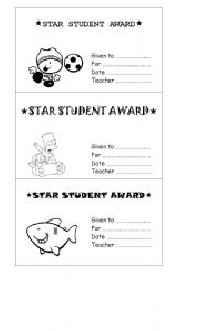Star Student Awards Printable