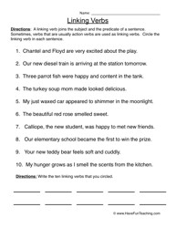 Verb Worksheets Grade 4