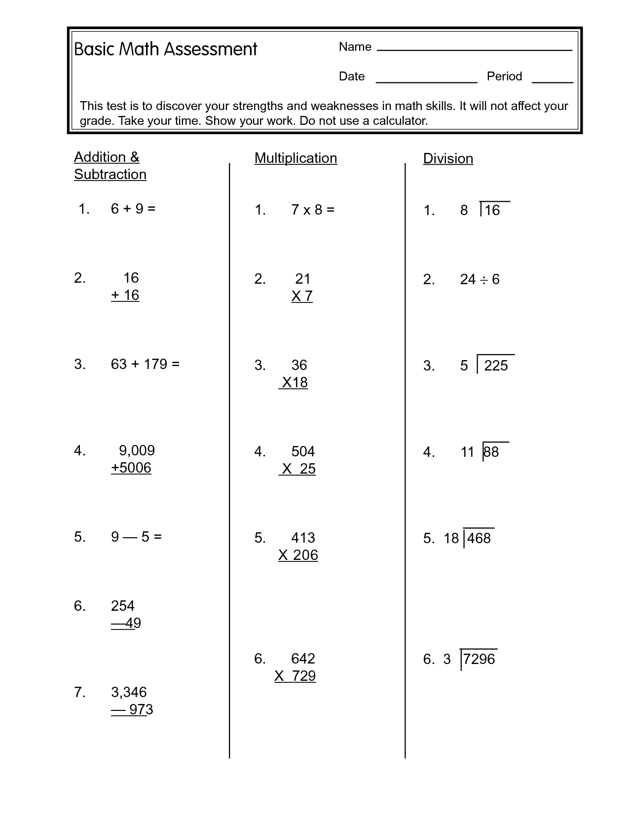 Math Worksheet Category Page 1 - worksheeto.com