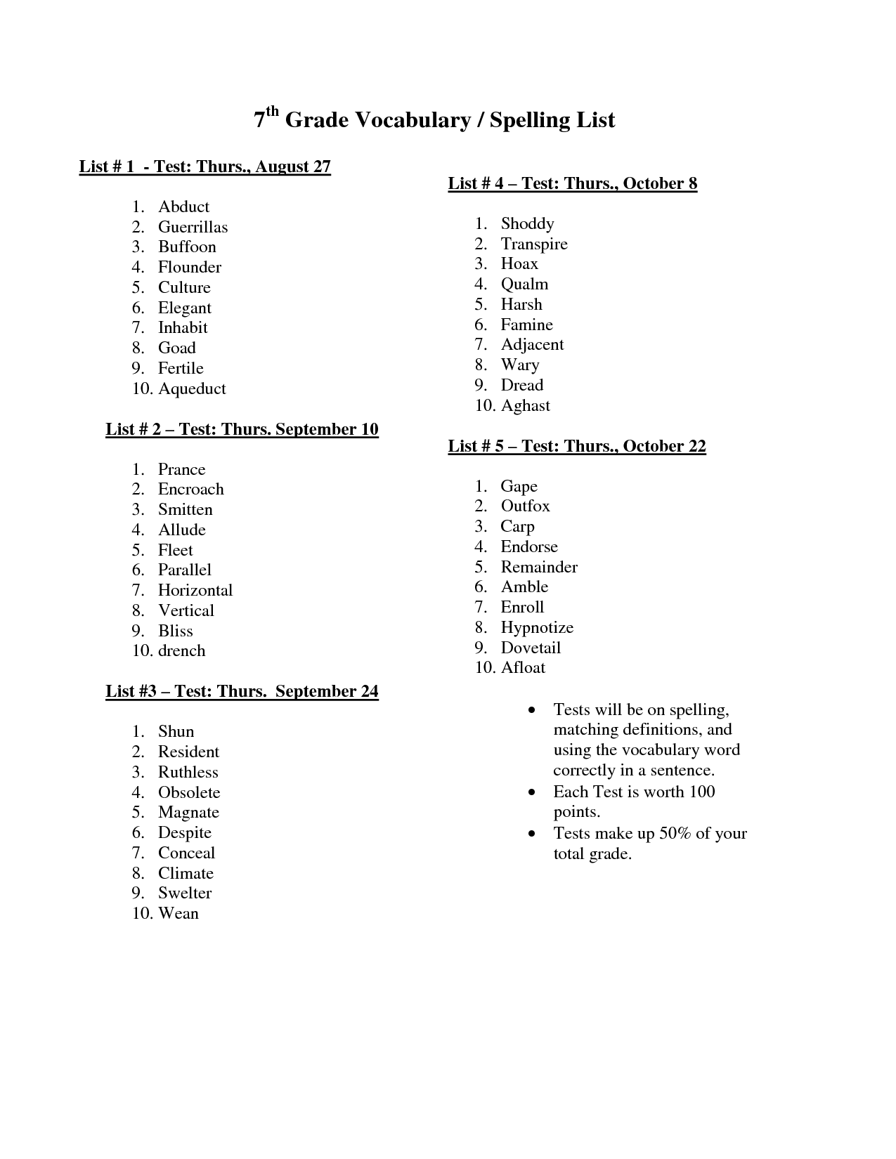 15 Best Images Of 7th Grade ROOT WORDS Worksheets 7th Grade Spelling Words 7th Grade
