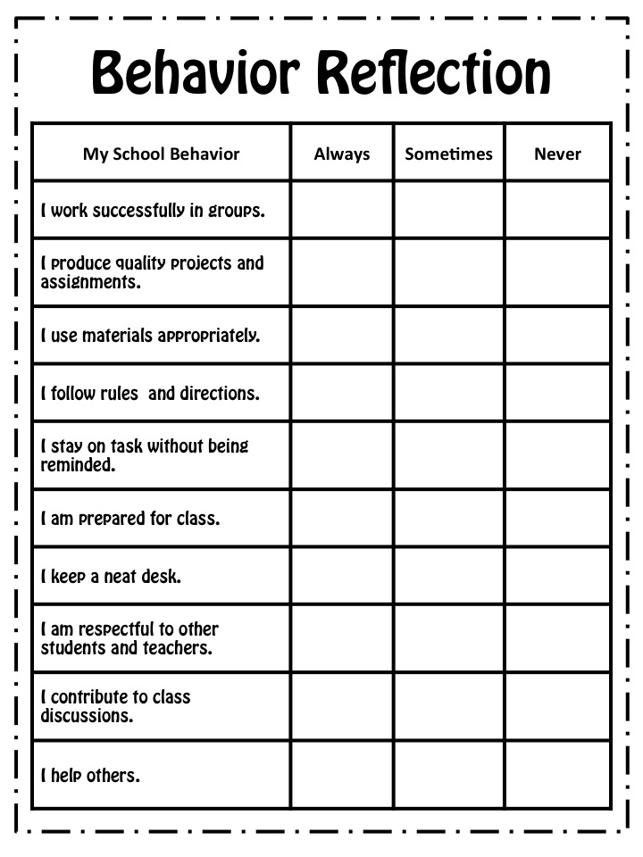 free-printable-behavior-reflection-sheets