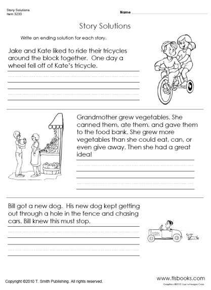 Finish the Story Worksheets