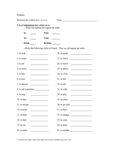 french verb worksheet er verbs regular conjugation practice worksheets worksheeto english introductions tenses via grammar spanish ir present chart