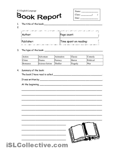 Book reports high school