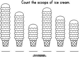 Ice Cream Counting Worksheets