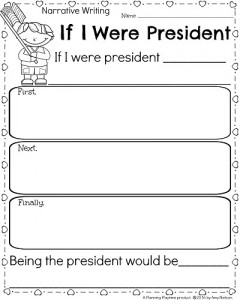 If I Were President Writing Prompts for 3rd Grade