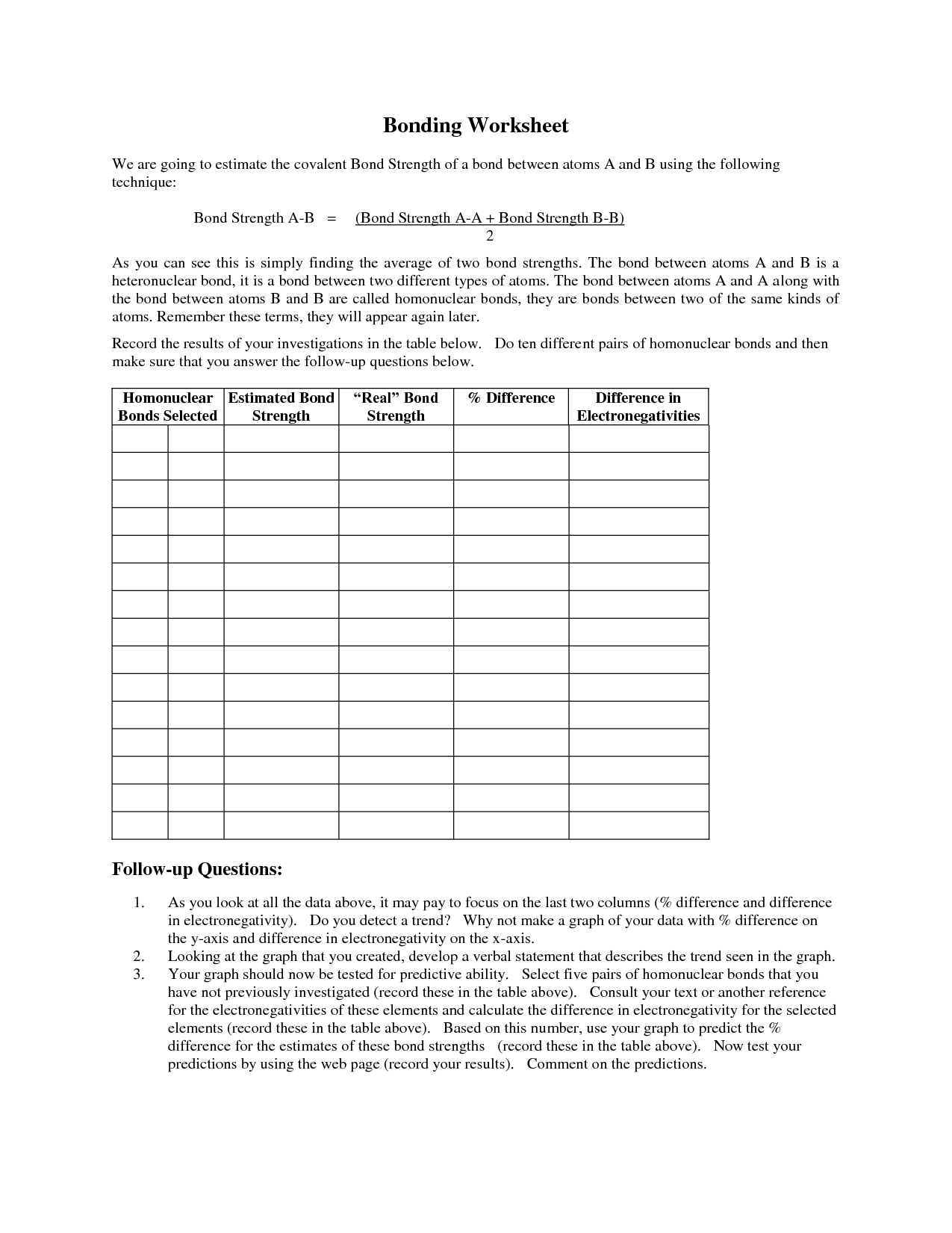 11 Best Images of Bonding Basics Ionic Bonds Worksheet Answers  Ionic and Covalent Bonding 