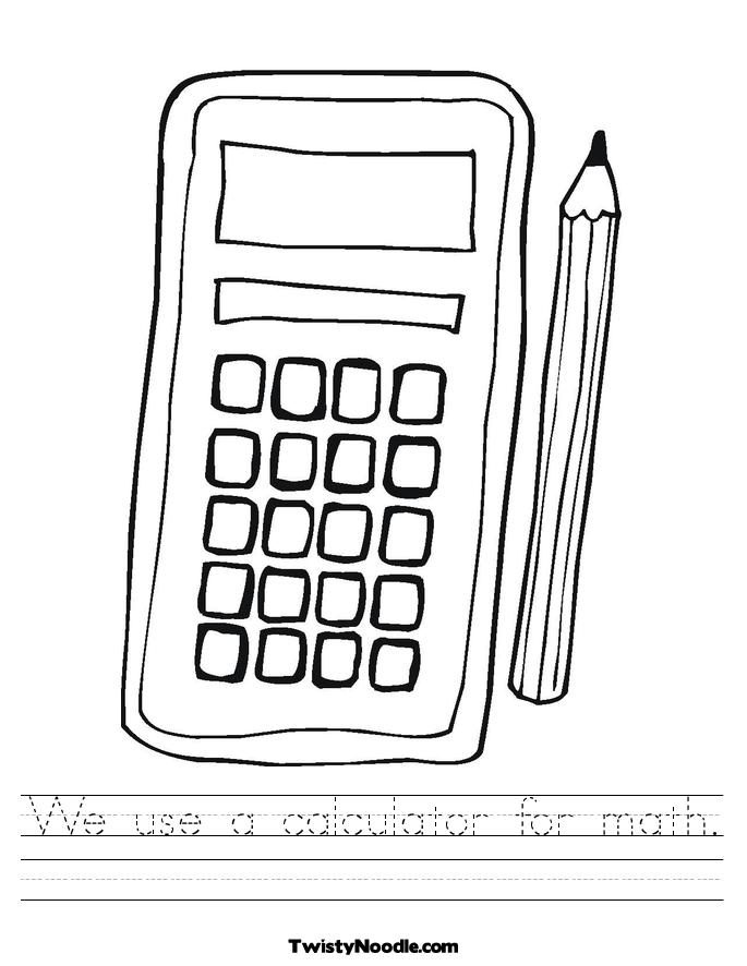 Math Calculator Coloring Page