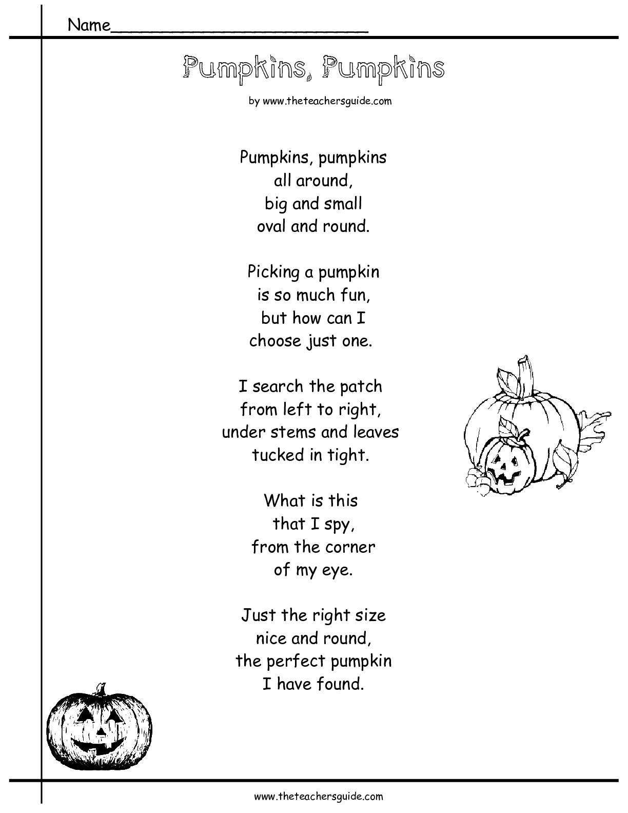 Short Poems About Pumpkins