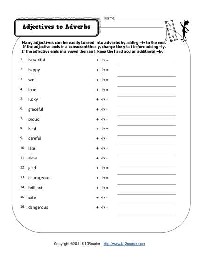 Adjectives and Adverbs Worksheets