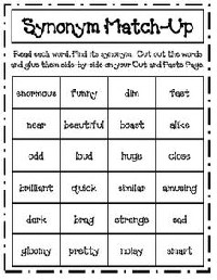 Antonym Synonym 2nd Grade List