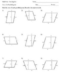 Area Triangle Parallelogram Worksheet
