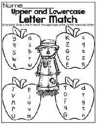 Match Upper and Lowercase Letters Worksheet