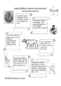 Myths and Legends Worksheets