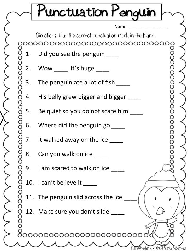 English Punctuation Practice Worksheets
