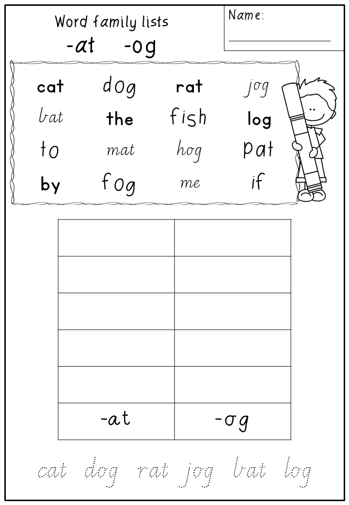 13 Best Images of IG Words Worksheets - IG Word Family Worksheets, Pre