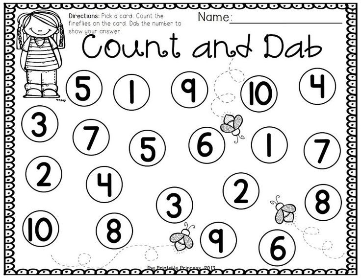 Bingo Dauber Number Worksheets