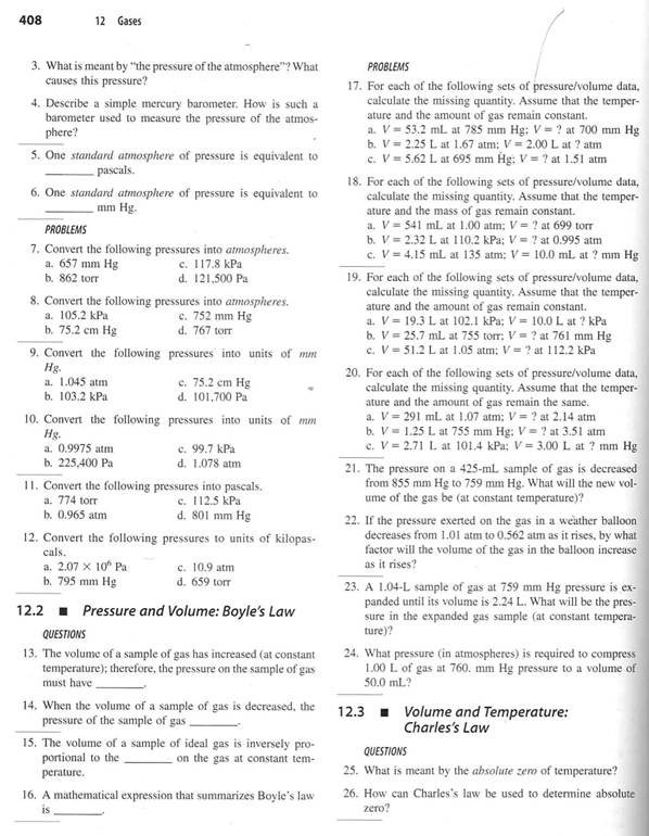 Boyle's Law Worksheet Answer Key