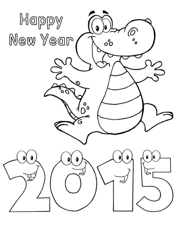 Coloring Pages Happy New Year 2015