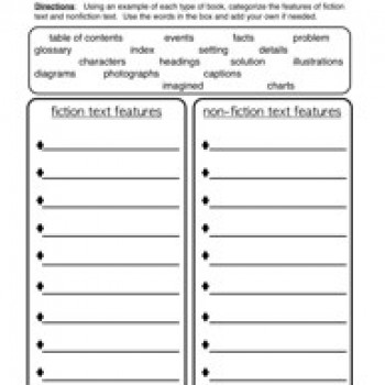 Fiction and Nonfiction Worksheets