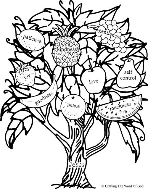 Fruit of the Spirit Tree Coloring Page