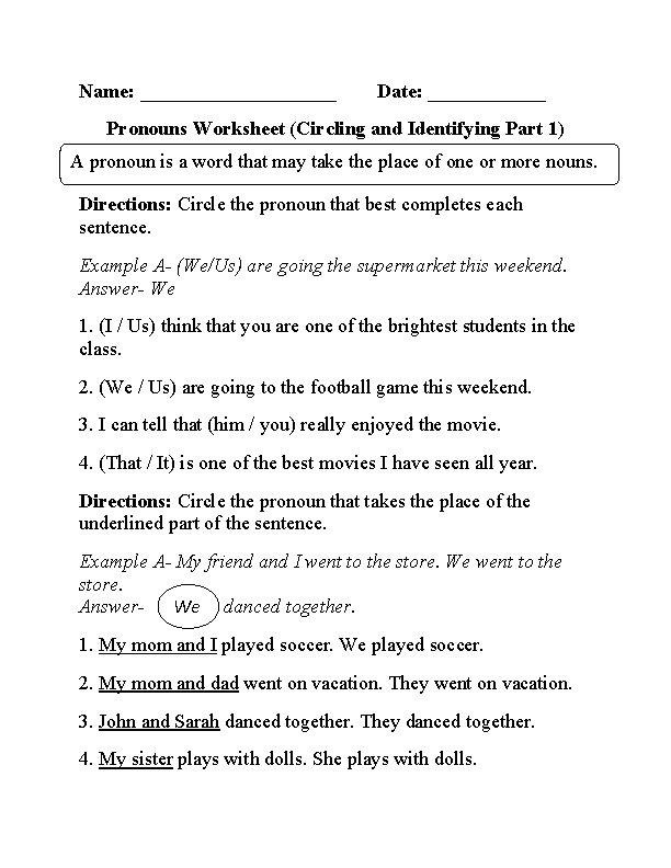 Identifying Correct Relative Pronoun Worksheet With Answer Key 4th Grade