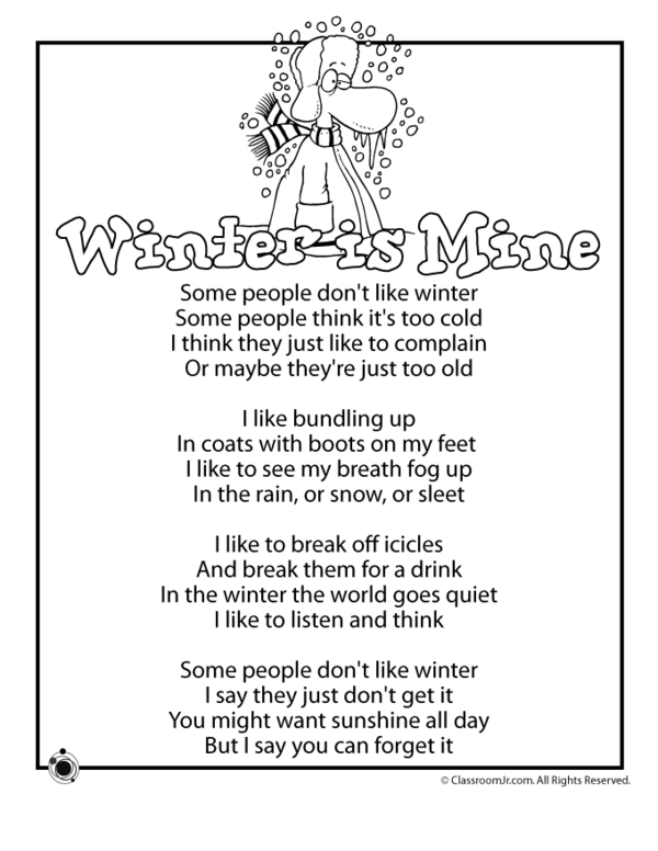 Kids Poems About Winter