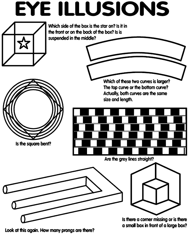 Free Printable Printable Optical Illusions Worksheet