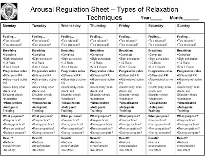 Progressive Relaxation Worksheet