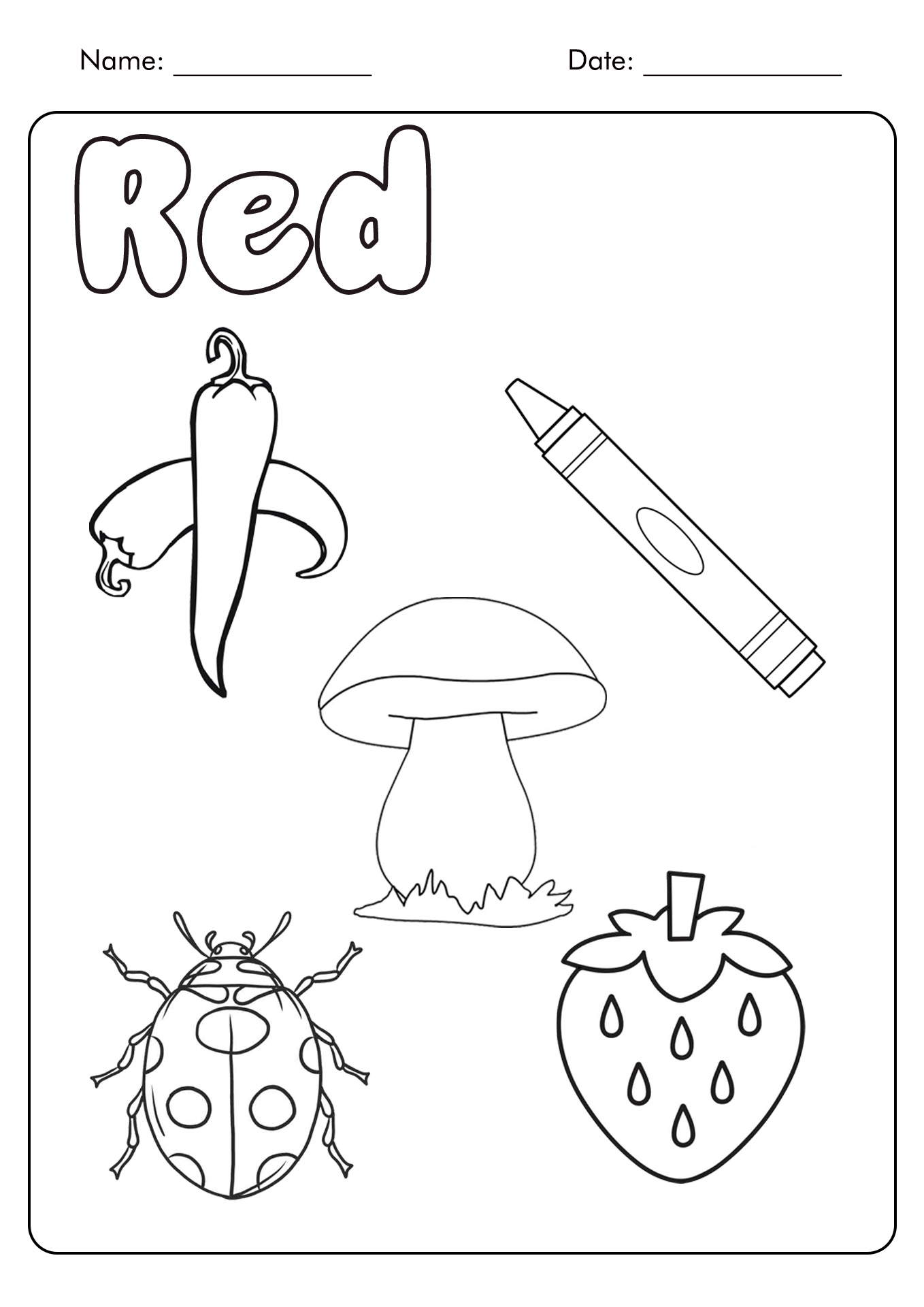 10 Best Images of Red Color Worksheets Printable - Color Red Worksheets